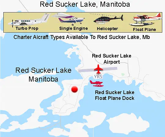 Red Sucker Lake Airport runway and terminal area